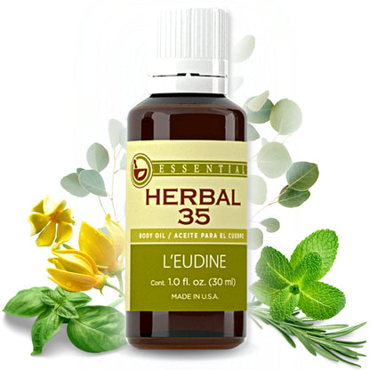 L’EUDINE Herbal 35 Essential Oil Diffuser & Skin – Aromatherapy, 1 Fl Oz