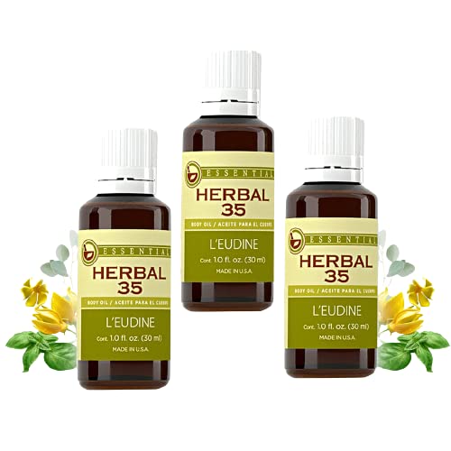 L’EUDINE Herbal 35 Essential Oil – Pack of 3, 1 fl oz – Eucalyptus & Mint