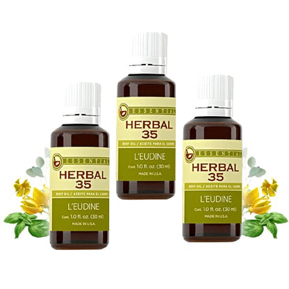 L’EUDINE Herbal 35 Essential Oil – Pack of 3, 1 fl oz – Eucalyptus & Mint
