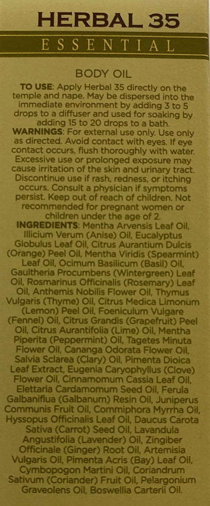 L’EUDINE Herbal 35 Essential Oil – Pack of 3, 1 fl oz – Eucalyptus & Mint