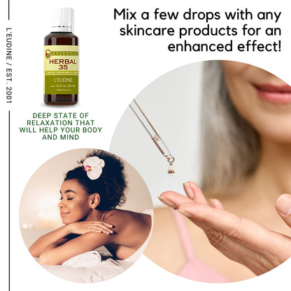 L’EUDINE Herbal 35 Essential Oil Diffuser & Skin – Aromatherapy, 1 Fl Oz