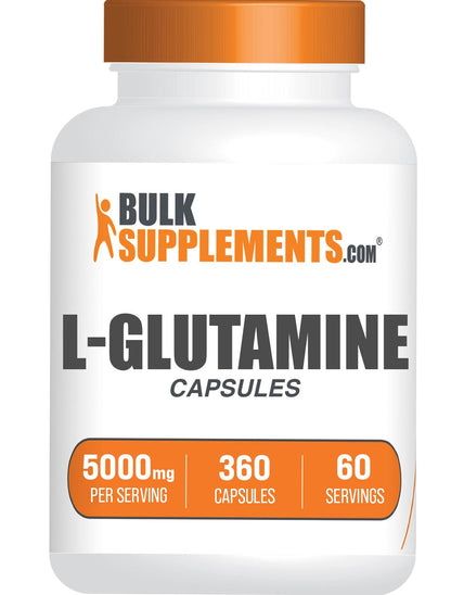 BulkSupplements L-Glutamine Capsules 5000mg – 360 Count, Gluten Free