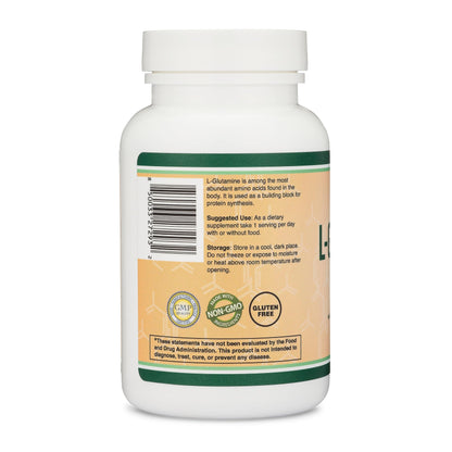 L Glutamine Capsules 1000mg - 120 Servings | Non-GMO, Gluten Free, Keto, Vegan | Double Wood