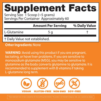 Doctors Best Pure L-Glutamine Powder – Supports Muscle Mass & Strength | Non-GMO, Gluten Free, Soy Free, Vegan (10.6 oz / 300 g)