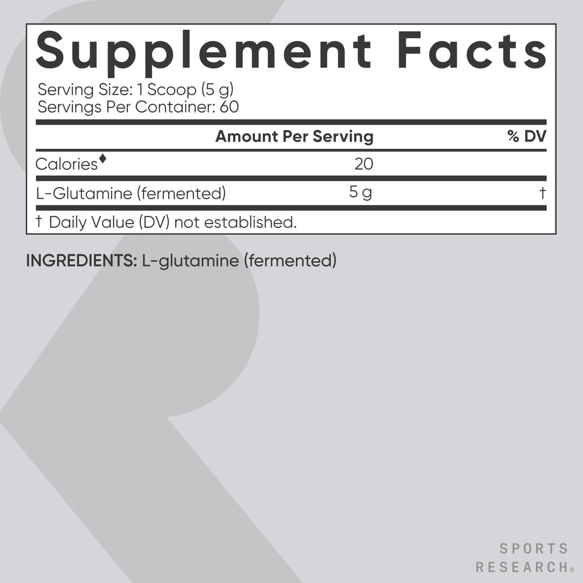 Sports Research L-Glutamine - 5 g Per Serving | Workout Recovery, Gut & Immune Health - 10.58 oz