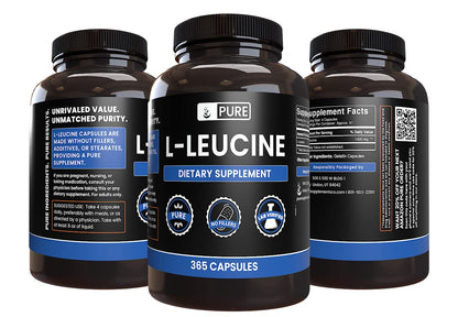 Pure Original Ingredients L-Leucine (365 Capsules) No Magnesium Or Rice Fillers, Always Pure, Lab Verified