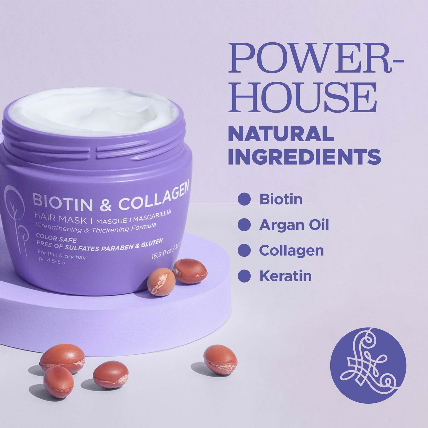 Luseta Biotin & Collagen Hair Mask – Deep Conditioning for Damaged Hair (16.9 oz)