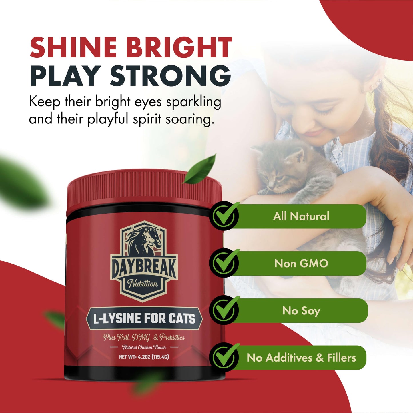 L-Lysine for Cats & Kittens - 900 mg Powder for Immunity & Respiratory Support