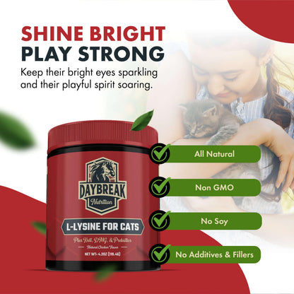 L-Lysine for Cats & Kittens - 900 mg Powder for Immunity & Respiratory Support