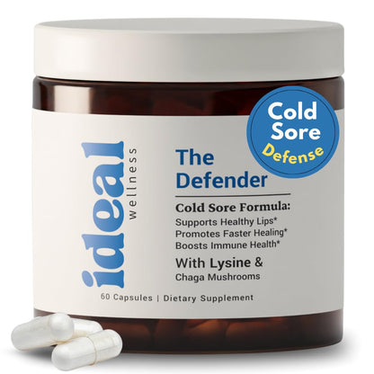 L-Lysine Cold Sore Treatment for Lips with Immune Support – 1000mg Capsules + Chaga, Bee Propolis, Vitamin C, Zinc & Licorice Root Extract (Non-GMO, Vegetarian) – 60 Capsules