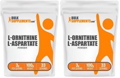 L-Ornithine L-Aspartate Powder – Gluten Free Amino Acid Supplement (3g/Serving, 100g Pack of 2)