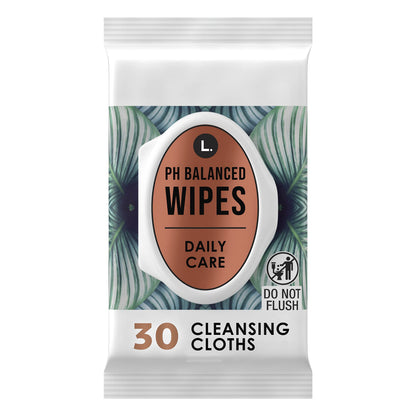 L. pH Balanced Wipes – Fragrance Free, 30 ct | Daily Gentle Care, Hypoallergenic