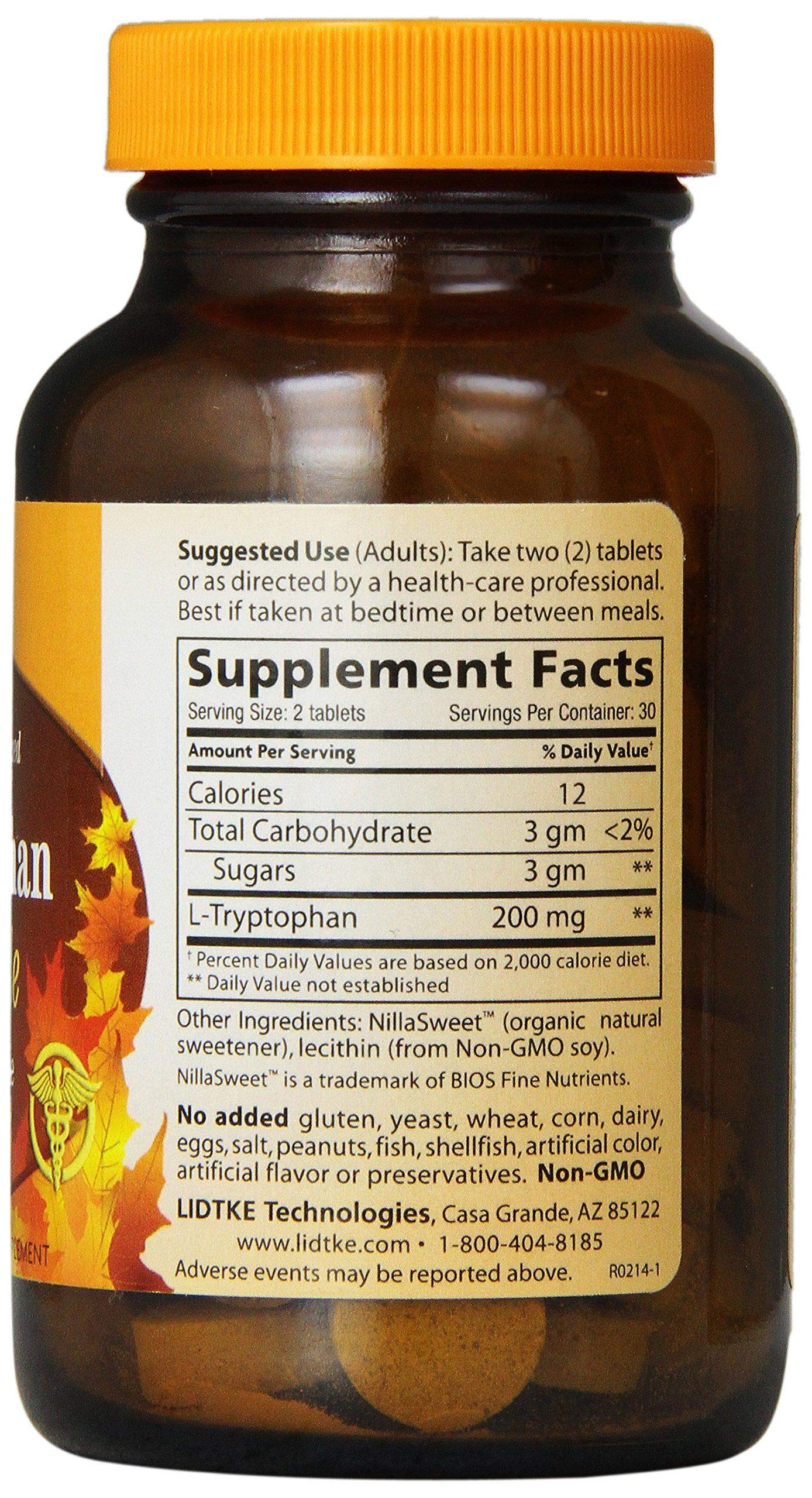 Lidtke L-Tryptophan Chewable Tablets, 60 Count | Lidtke Technologies