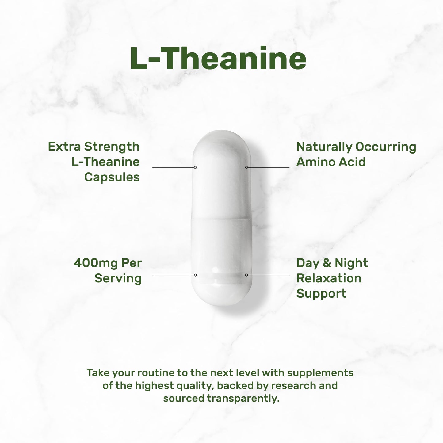 L-Theanine 400mg – 400 Caps | Extra Strength Theanine for Focus & Relaxation