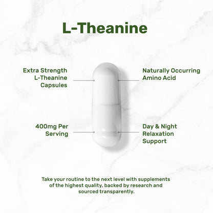 L-Theanine 400mg – 400 Caps | Extra Strength Theanine for Focus & Relaxation