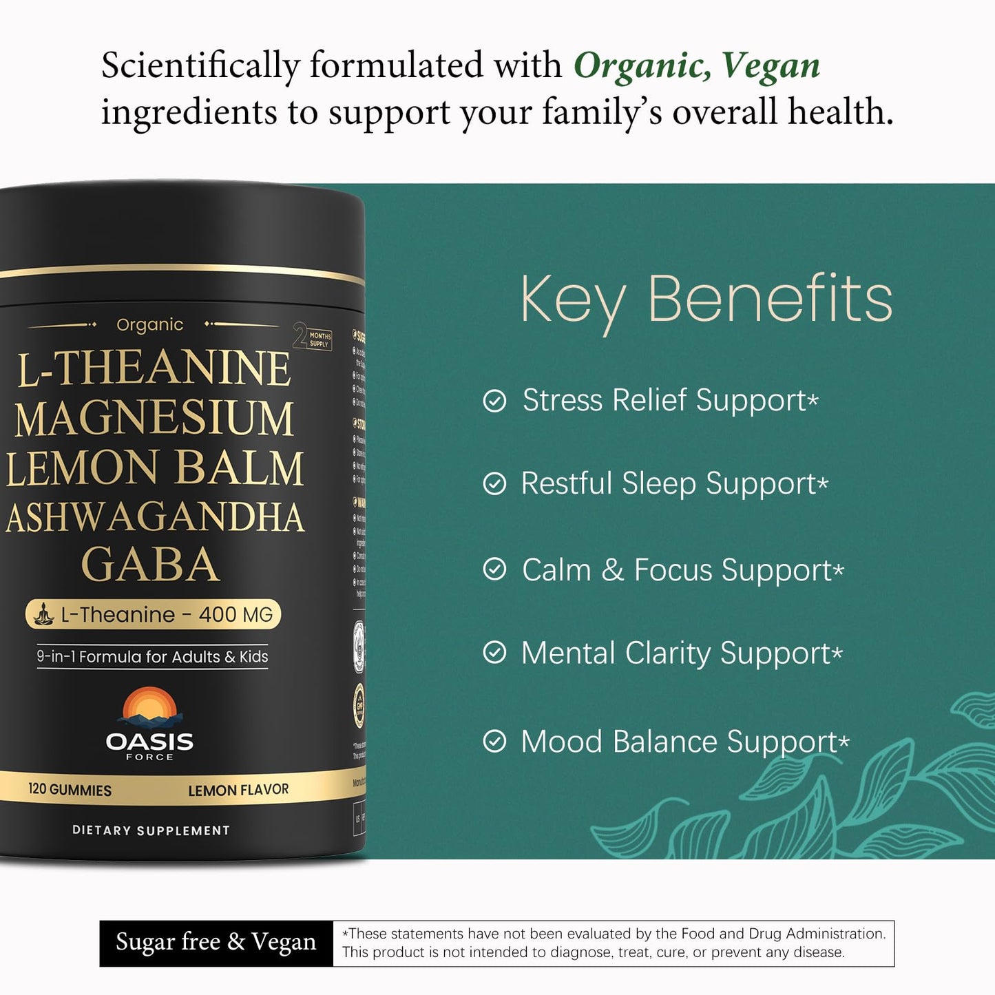 L-Theanine 400mg Gummies – Sleep & Calm Support (Kids & Adults)