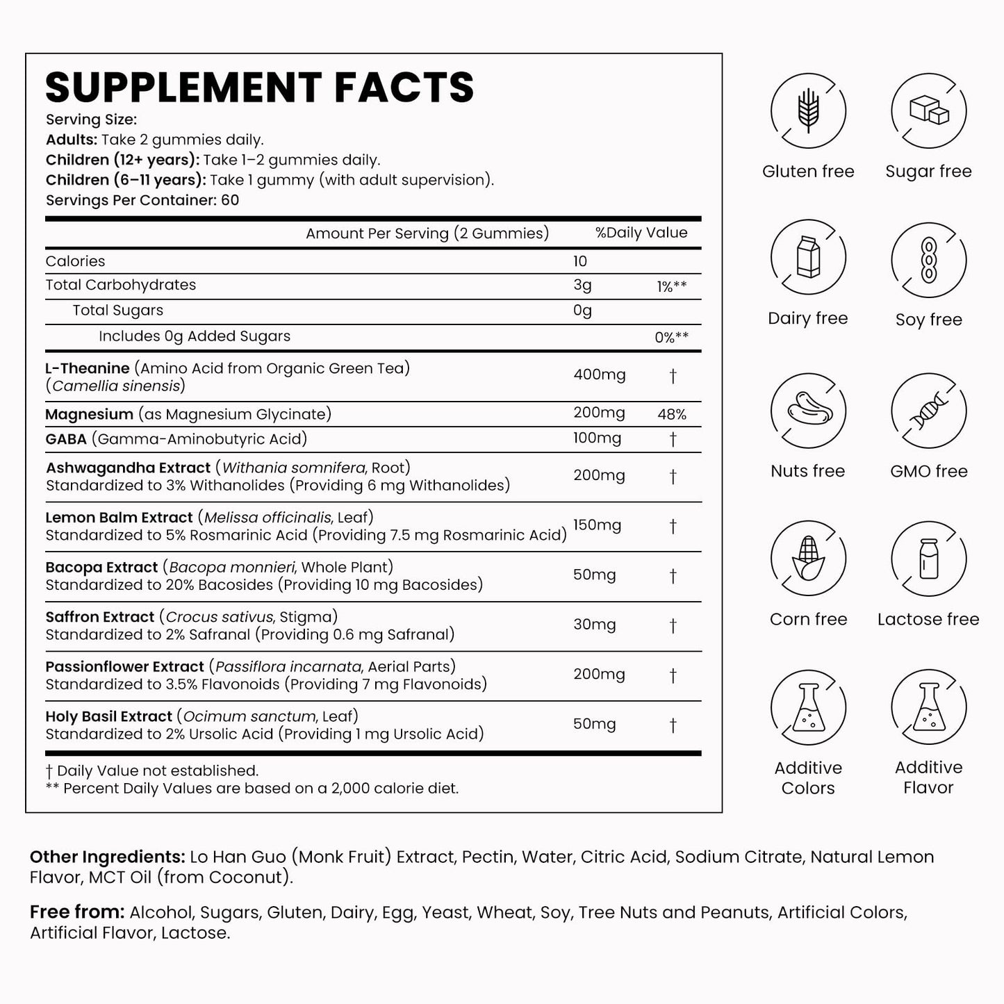L-Theanine 400mg Gummies – Sleep & Calm Support (Kids & Adults)