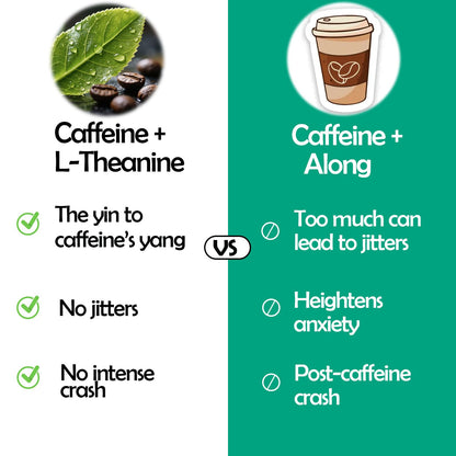 L-Theanine Caffeine Liquid Drops – High Potency 100mg L-Theanine + Caffeine, B12 & B6 | Nootropic Energy & Focus