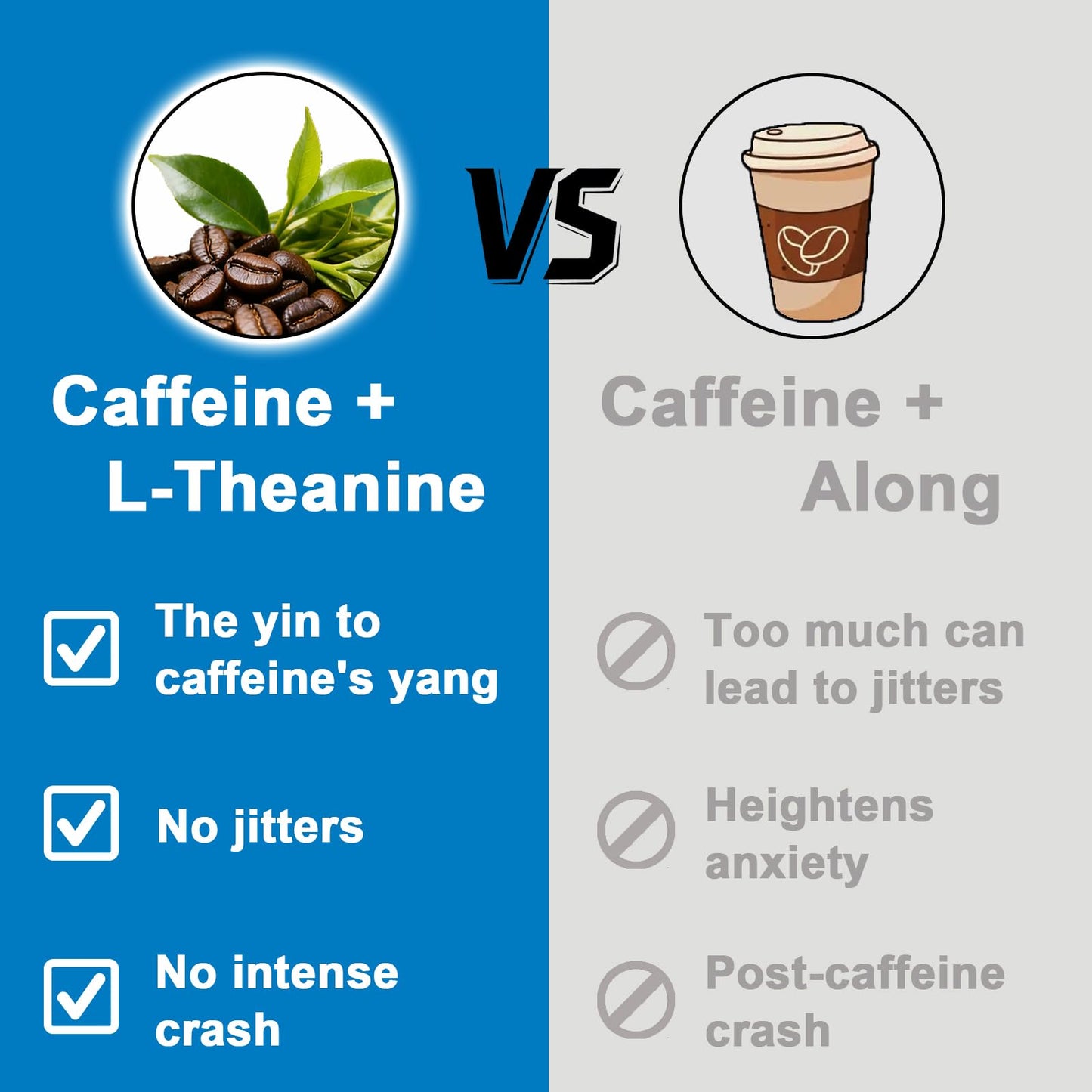 L-Theanine Caffeine Liquid Drops — Organic, Vegan, Gluten Free | 200mg L-Theanine, 50mg Caffeine