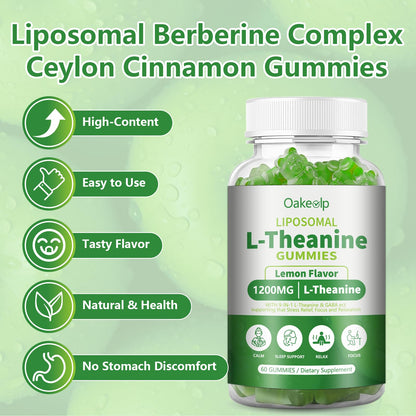 Oakevlp Liposomal L-Theanine 1200mg Gummies – Calm & Sleep Support (98% Absorption)