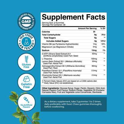 Pure Calm Magnesium Gummies with L-Theanine & Ashwagandha – 90 Count
