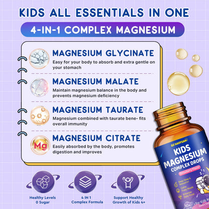 Magnesium Complex Liquid for Kids – Sleep, Calm & Focus (Strawberry, 2 fl oz)