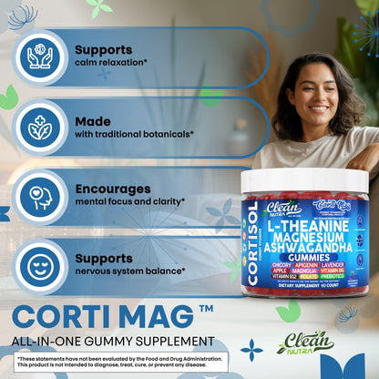 Clean Nutra Cortisol Gummies – L-Theanine, Magnesium & Ashwagandha