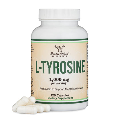 L-Tyrosine 1,000mg per Serving | 120 Veggie Capsules | Double Wood