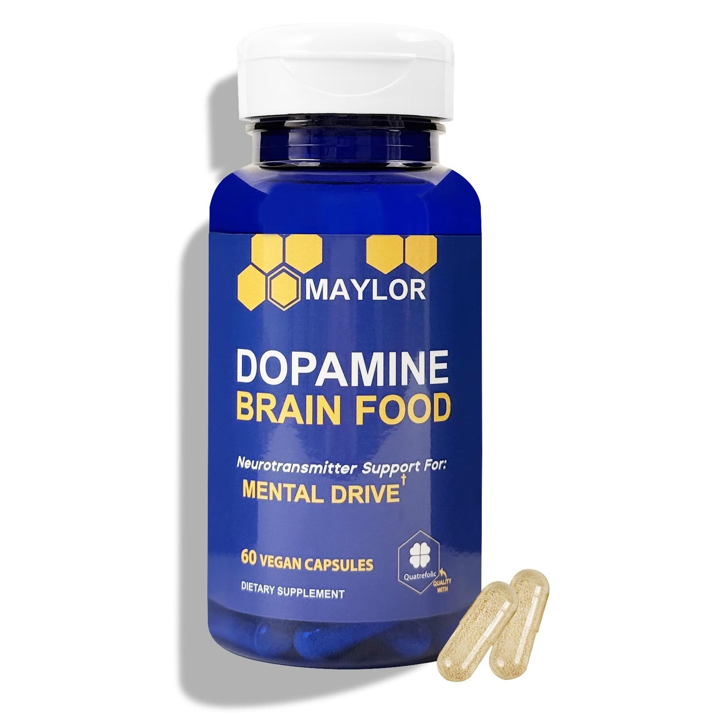L-Tyrosine Dopamine Brain Food 650mg | Mental Energy & Focus (Vegan, 60 Count)