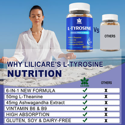 L Tyrosine Gummies 1100mg – Focus, Mood Support & Energy | 120ct