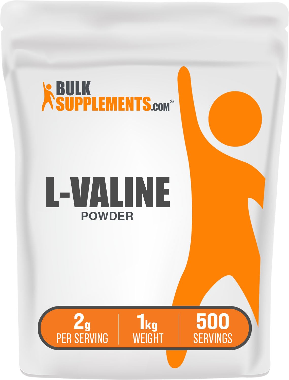 BulkSupplements L-Valine Powder – 2 g per Serving, Unflavored Gluten Free BCAA, 1kg
