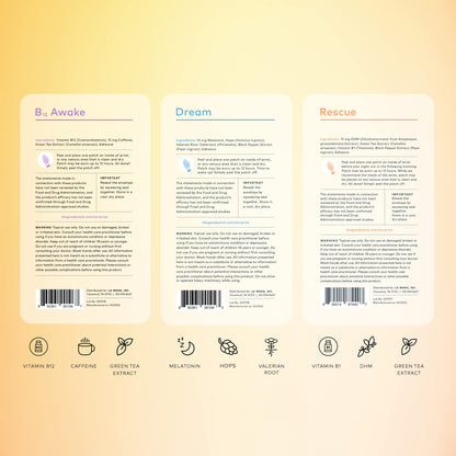 LA MEND The Good Patch Get Balance Mixed Bundle - B12 Awake, Dream, Rescue & Relax Patches