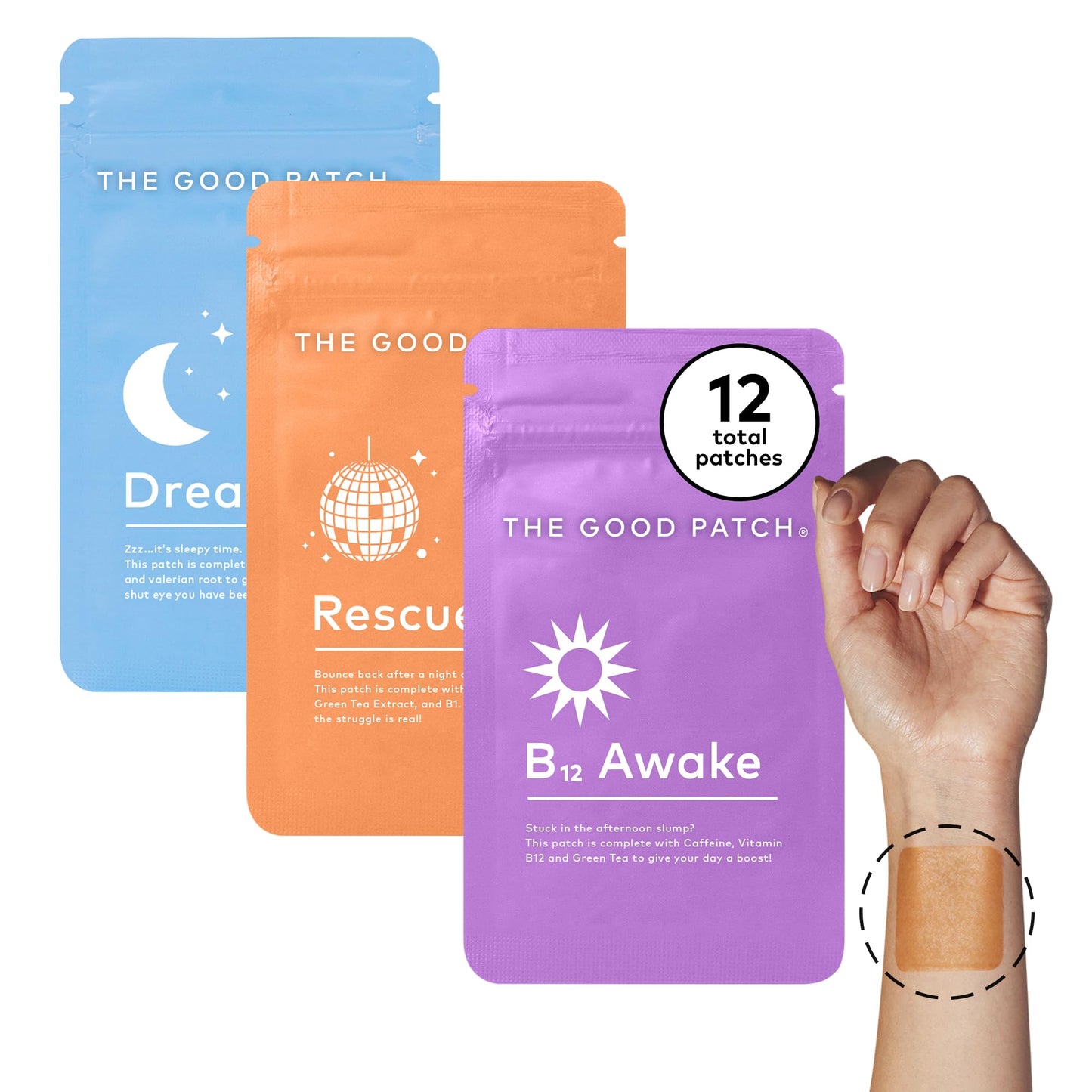 LA MEND The Good Patch Get Balance Mixed Bundle - B12 Awake, Dream, Rescue & Relax Patches