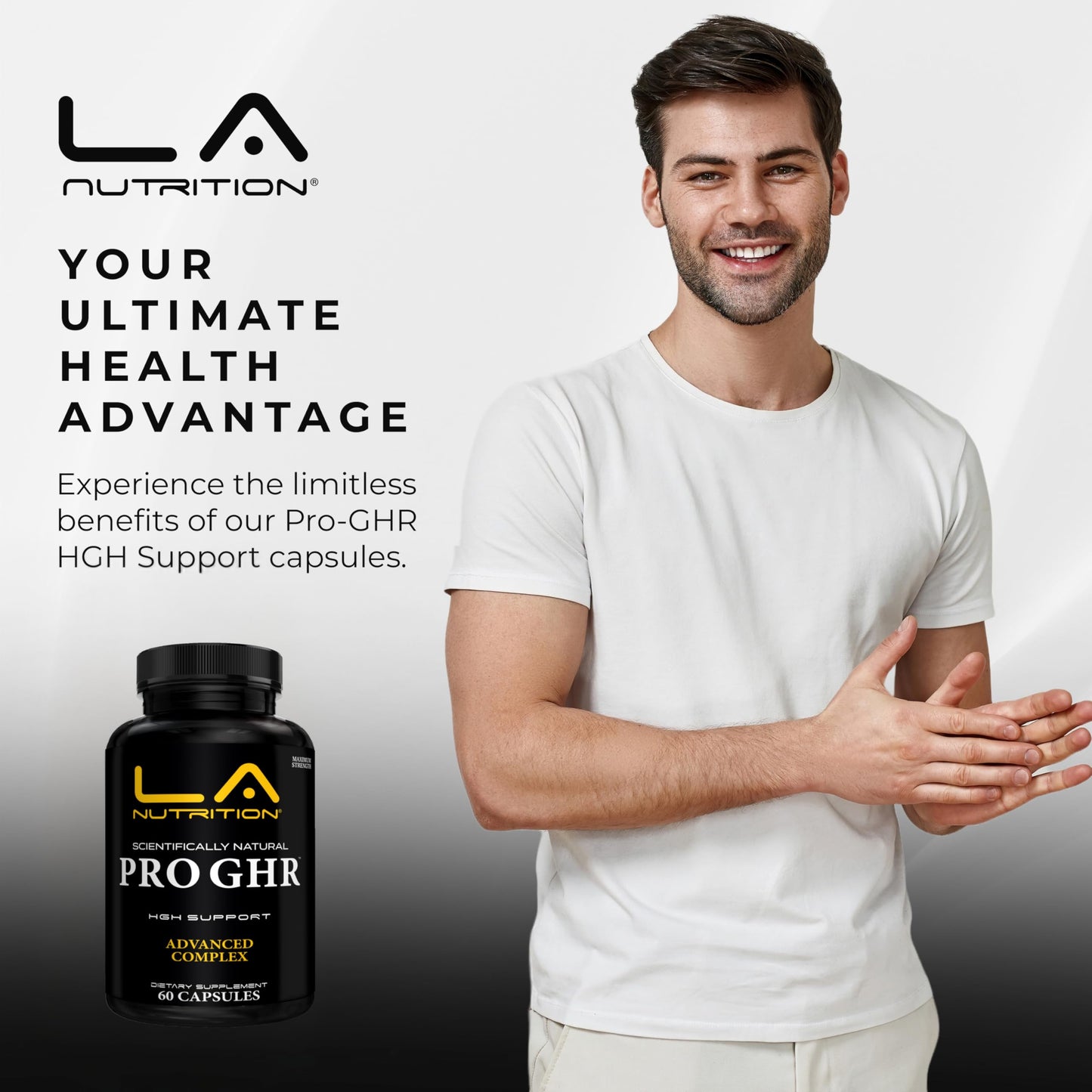 LA Nutrition HGH Supplements for Men & Women - Longevity & Immune Support - 60 Capsules