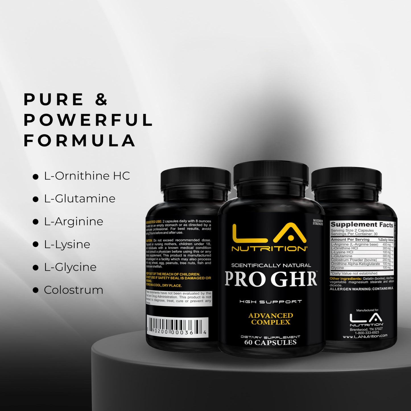 LA Nutrition HGH Supplements for Men & Women - Longevity & Immune Support - 60 Capsules