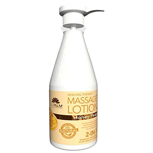 La Palm Organic Healing Therapy Massage Lotion 24oz Honey Pearl