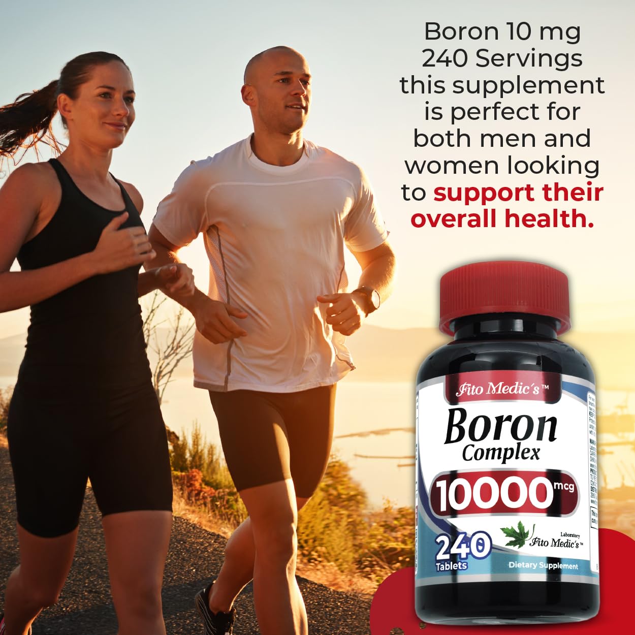Lab Boron 10 mg – 240 Servings | Ultra-High Absorption Boron for Men | Fito Medic's