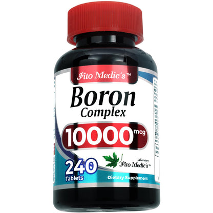 Lab | Boron |10 mg | 240 Servings | Boron Supplement for Men | Ultra high Absorption, Fito Medic´s. (Pack of 2)