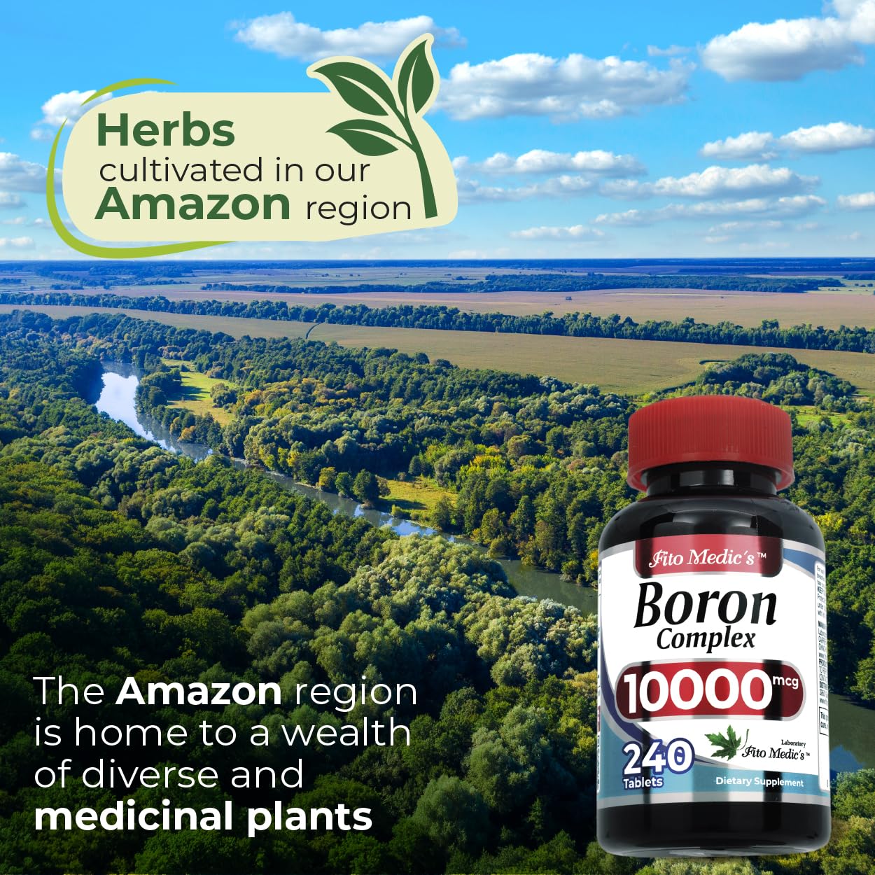 Lab | Boron |10 mg | 240 Servings | Boron Supplement for Men | Ultra high Absorption, Fito Medic´s. (Pack of 2)