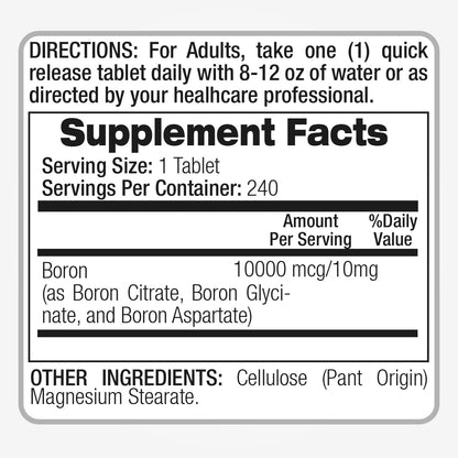 Lab | Boron |10 mg | 240 Servings | Boron Supplement for Men | Ultra high Absorption, Fito Medic´s. (Pack of 2)