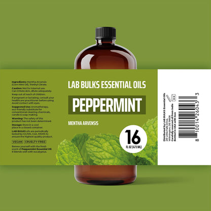 Lab Bulks Peppermint Essential Oil 16 oz – Diffusers, Cleaning, Candles