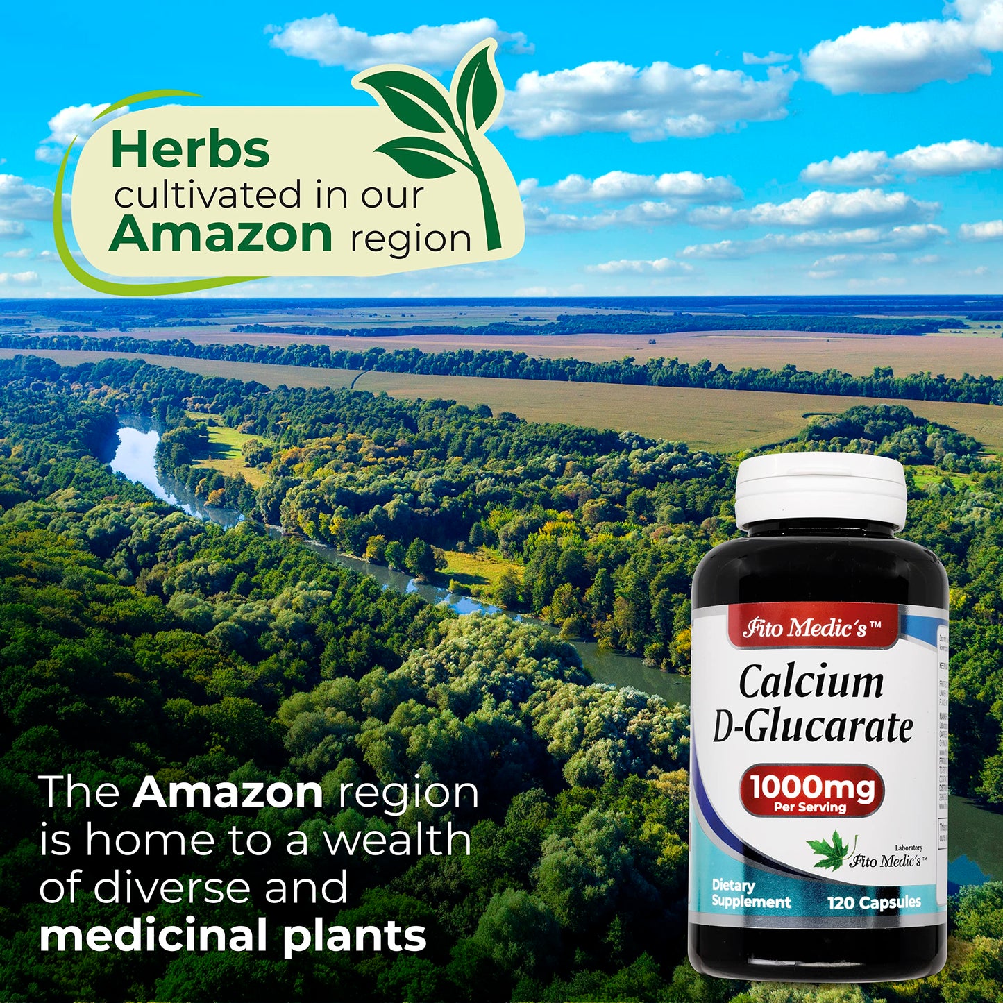 Calcium D-Glucarate 1000mg - 120 Caps (Pack of 2) | Detox & Hormone Support