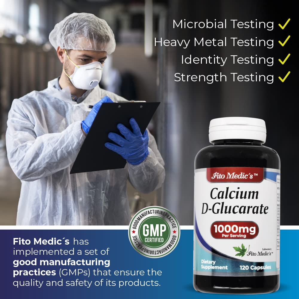 Calcium D-Glucarate 1000mg - 120 Caps (Pack of 2) | Detox & Hormone Support