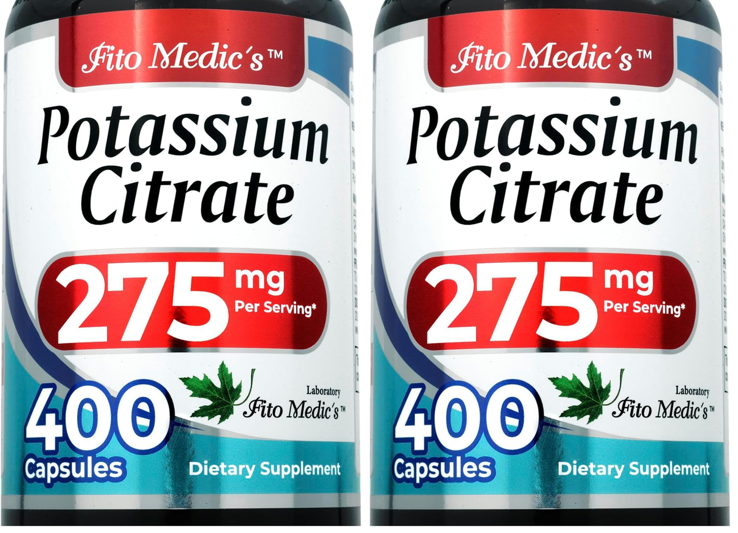 Lab Potassium Citrate | 400 Capsules (275 mg) | Ultra High Absorption | Pack of 2