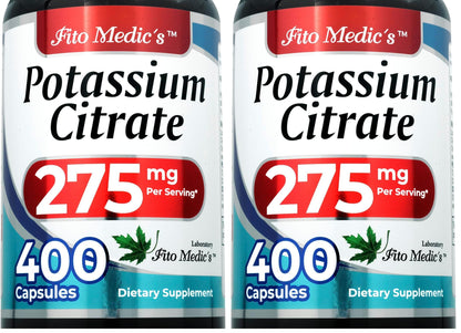 Lab Potassium Citrate | 400 Capsules (275 mg) | Ultra High Absorption | Pack of 2