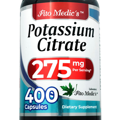 Lab Potassium Citrate 400 Capsules – 275 mg | Ultra High Absorption Potassium Supplement