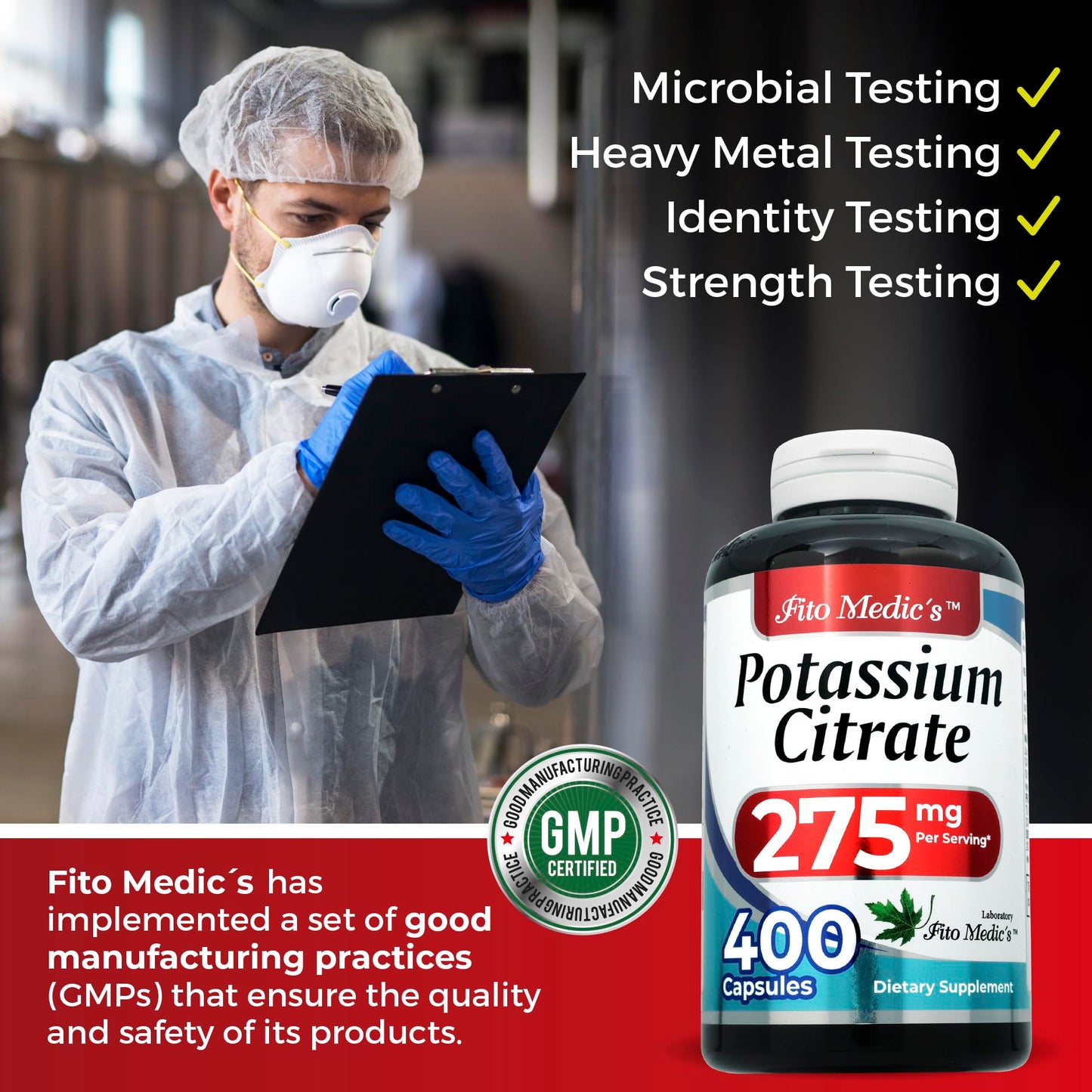 Lab Potassium Citrate | 400 Capsules (275 mg) | Ultra High Absorption | Pack of 2