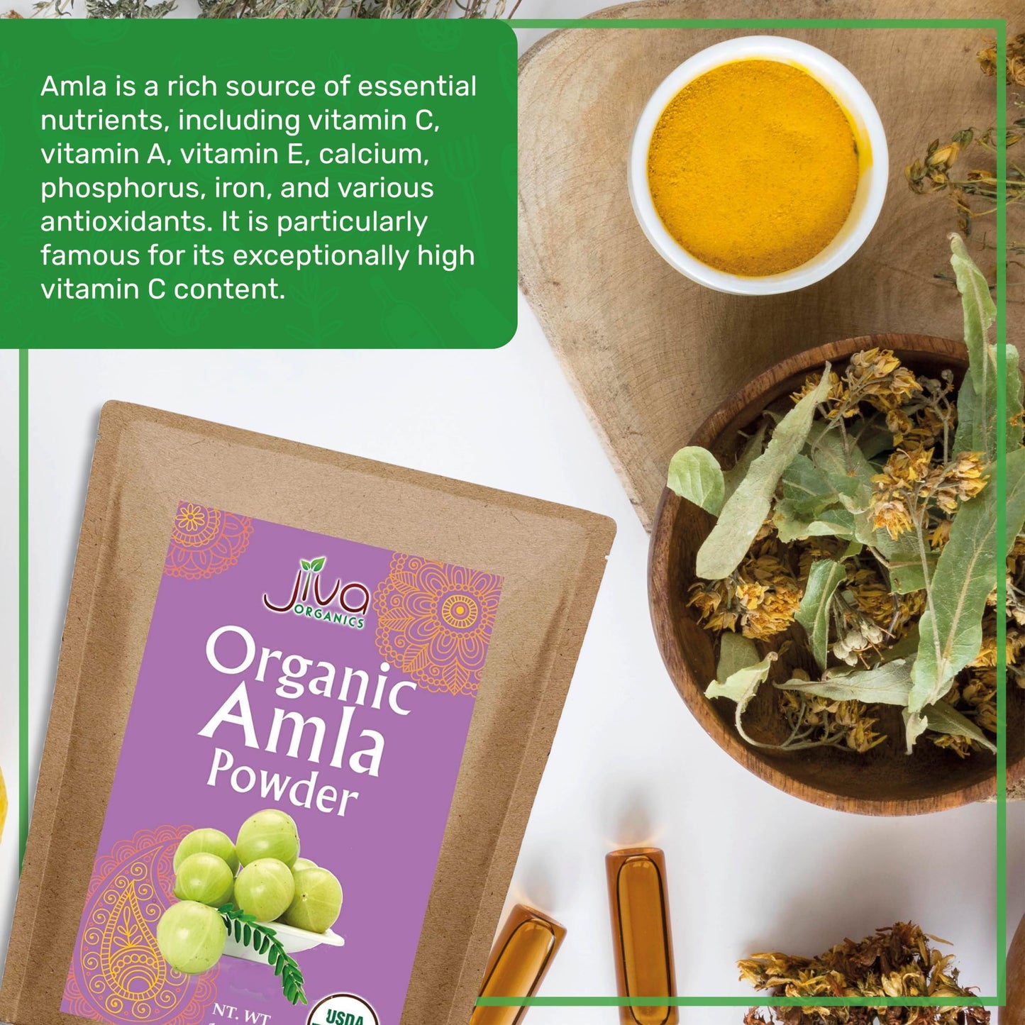 Organic Amla Powder 1.25 lb – Pure Amalaki, Lab Tested, Gluten Free | Jiva Organics