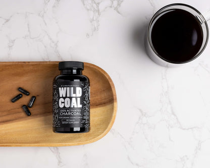 Wild Foods Activated Charcoal Capsules – 100% Organic Coconut Shells, Made in USA (120 Ct)