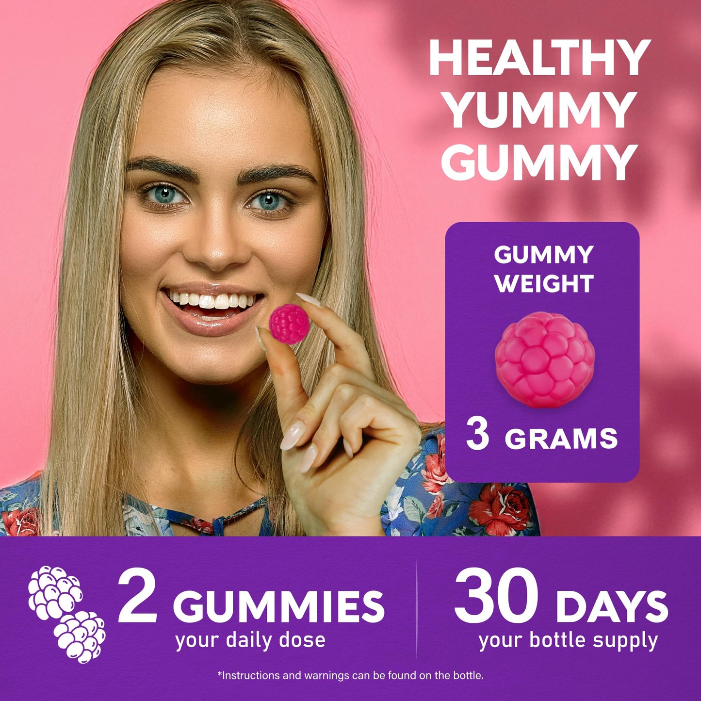 Biotin Gummies with Collagen 10,000 mcg – Hair, Skin & Nails Support (Sugar-Free, Mixed Berry) 60 Gummies